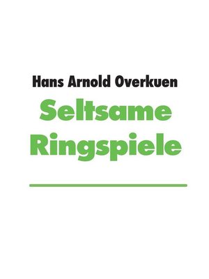 cover image of Seltsame Ringspiele